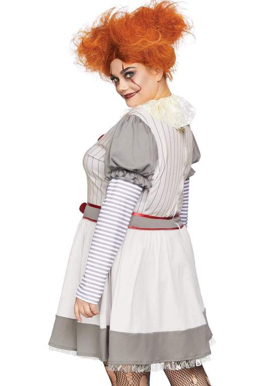 Mini Robe de Costume de Clown Effrayant de Grande Taille