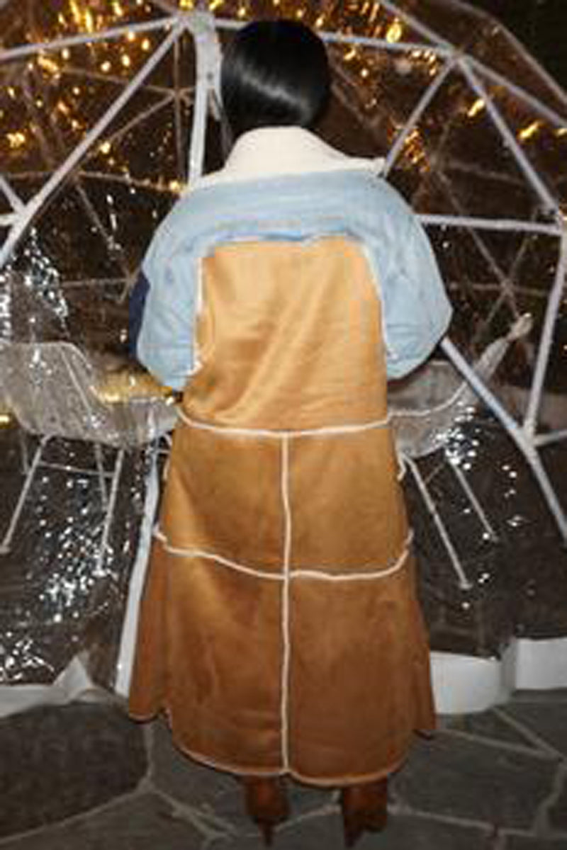 Manteau à col rabattu en polaire suédée de grande taille (sans ceinture)
